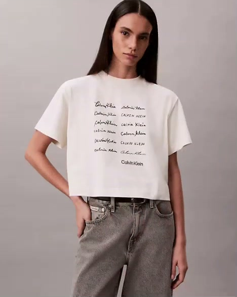 logo font graphic boxy t shirt