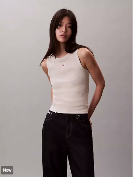 cotton stretch rib tank top