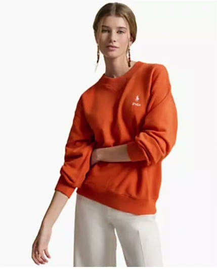 polo ralph lauren — women's island fleece crewneck long sleeve sweatshirt polo ralph lauren — women's island fleece crewneck long sleeve sweatshirt