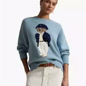 polo ralph lauren — women's polo bear oversized crewneck sweater
