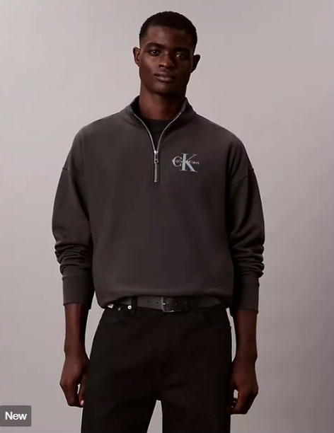 monogram premium terry quarter zip sweatshirt
