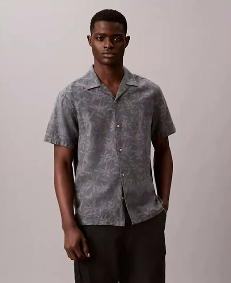 linen cotton camp collar easy shirt