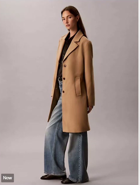wool blend tailored coat
