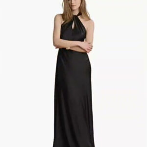 women's satin charmeuse halter gown