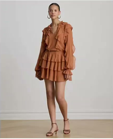 women's ruffle trim tiered a line dress women's ruffle trim tiered a line dress