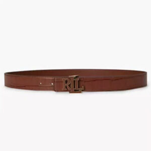 reversible croc embossed leather belt