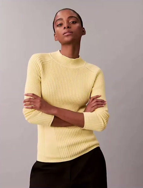 cotton rib slim sweater