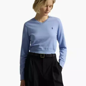 polo ralph lauren — women's v neck pull on sweater