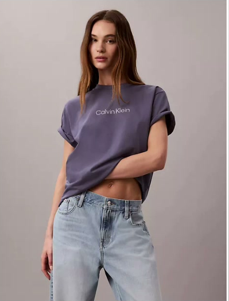 metallic logo boxy tee