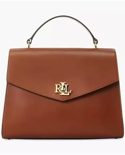 lauren ralph lauren — farrah medium leather top handle satchel lauren ralph lauren — farrah medium leather top handle satchel