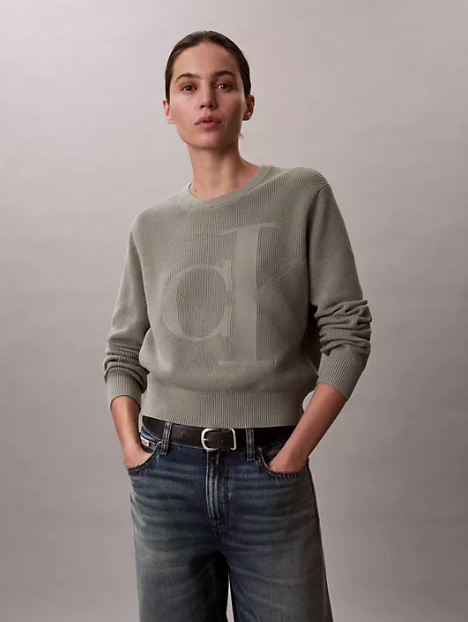smooth cotton monogram sweater