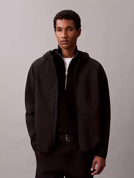 tech shell hooded jacket