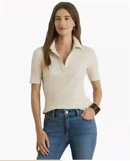 lauren ralph lauren — women's johnny collar polo t shirt lauren ralph lauren — women's johnny collar polo t shirt
