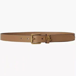 logo keeper leather skinny belt