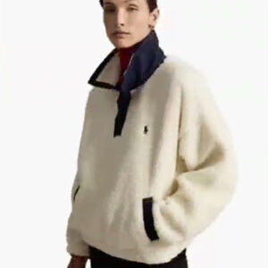 polo ralph lauren — women's polo bear high pile fleece funnel neck jacket