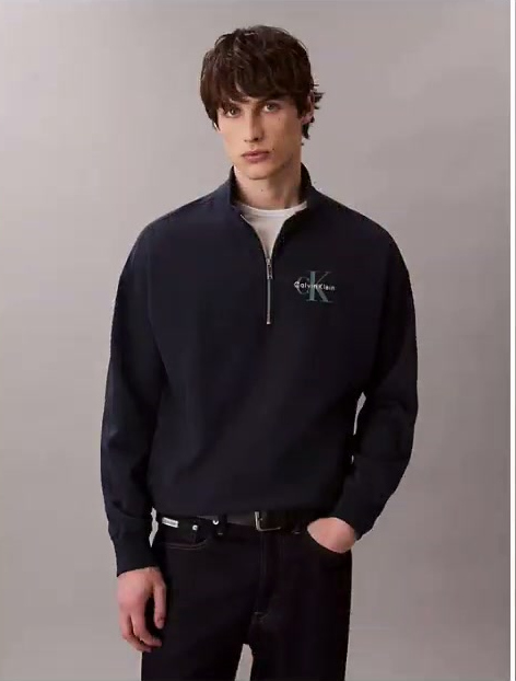 monogram premium terry quarter zip sweatshirt