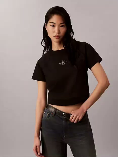 monologo interlock cropped tee
