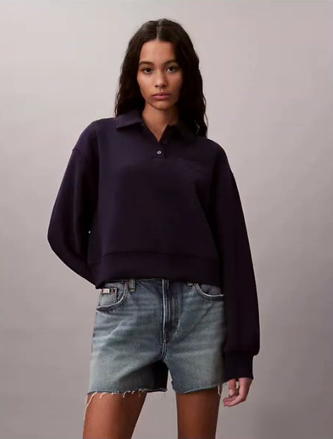 relaxed ck polo sweatshirt