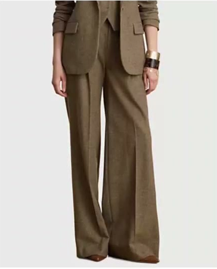 lauren ralph lauren — women's high rise pleated wide leg wool pants lauren ralph lauren — women's high rise pleated wide leg wool pants