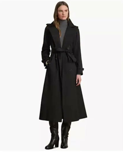 lauren ralph lauren — women's double breasted maxi trench cotton blend coat lauren ralph lauren — women's double breasted maxi trench cotton blend coat