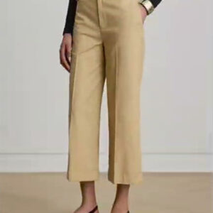 lauren ralph lauren — women's high rise double faced stretch cropped pants