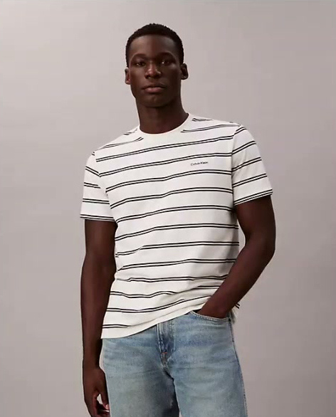 liquid touch stripe crewneck t shirt