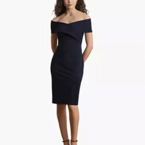 women's faille off the shoulder cocktail dress