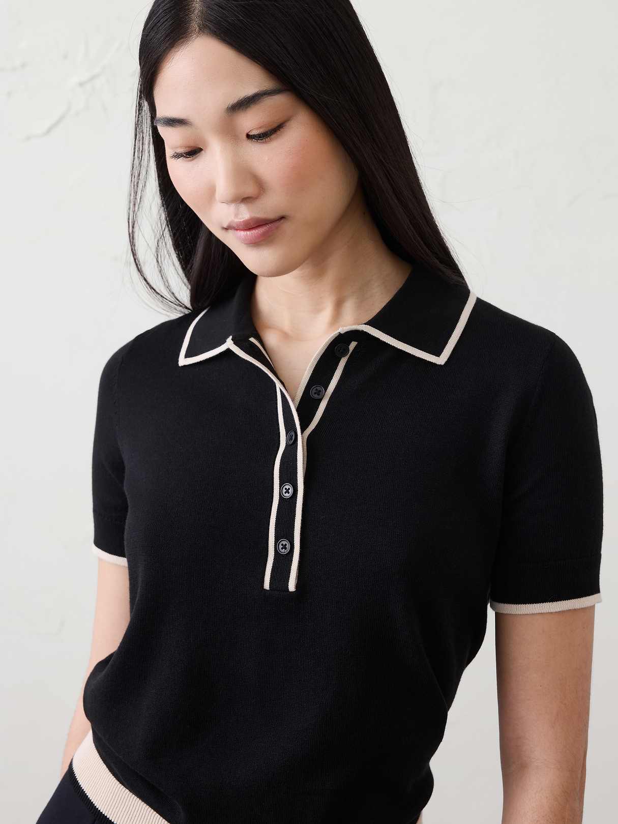 tipped sweater polo tipped sweater polo