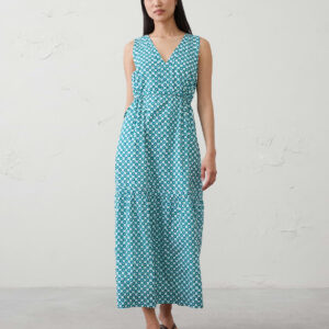 voile side tie maxi dress