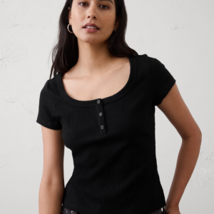 variegated ribbed henley shirt