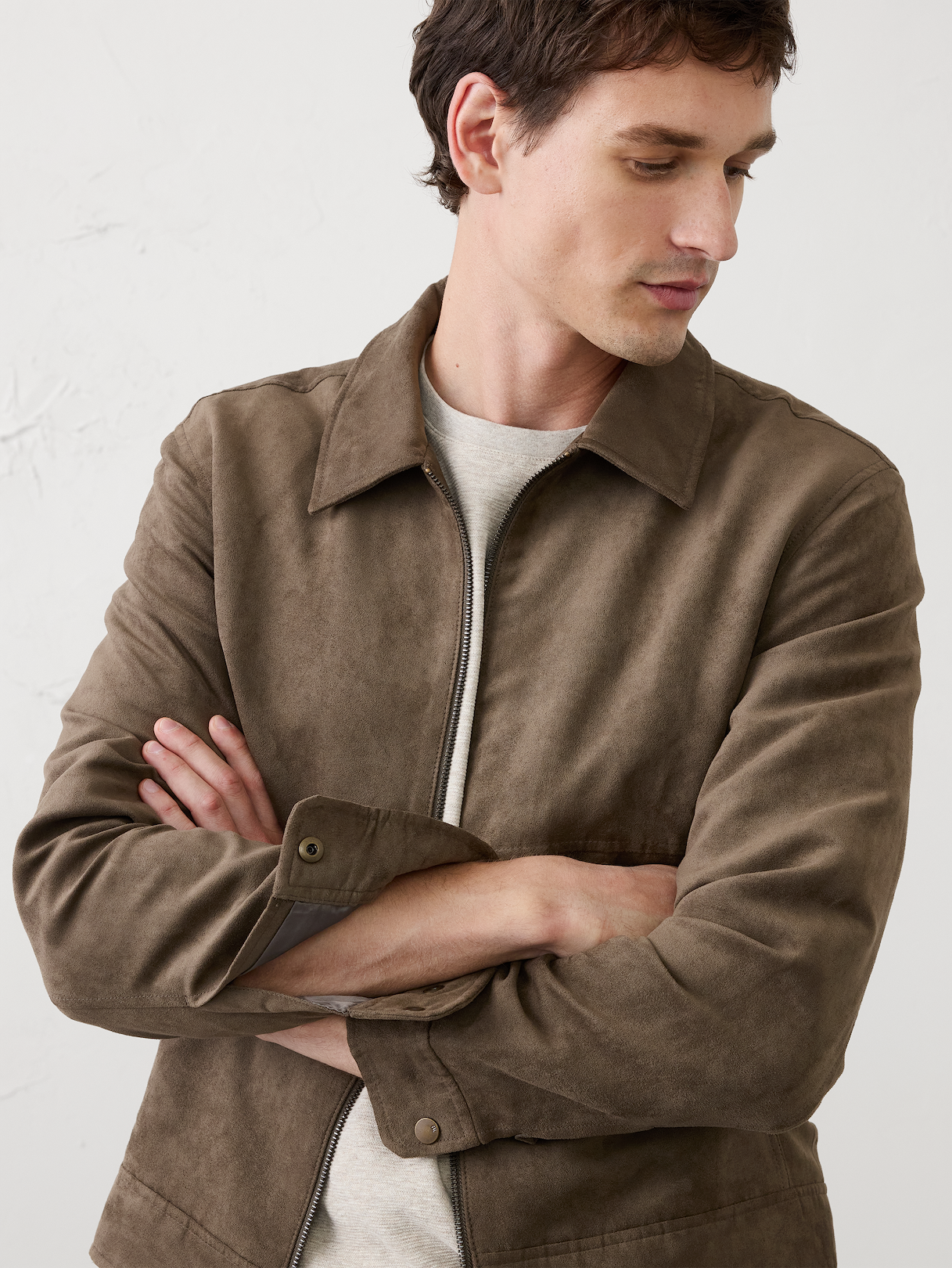 vegan suede zip jacket vegan suede zip jacket