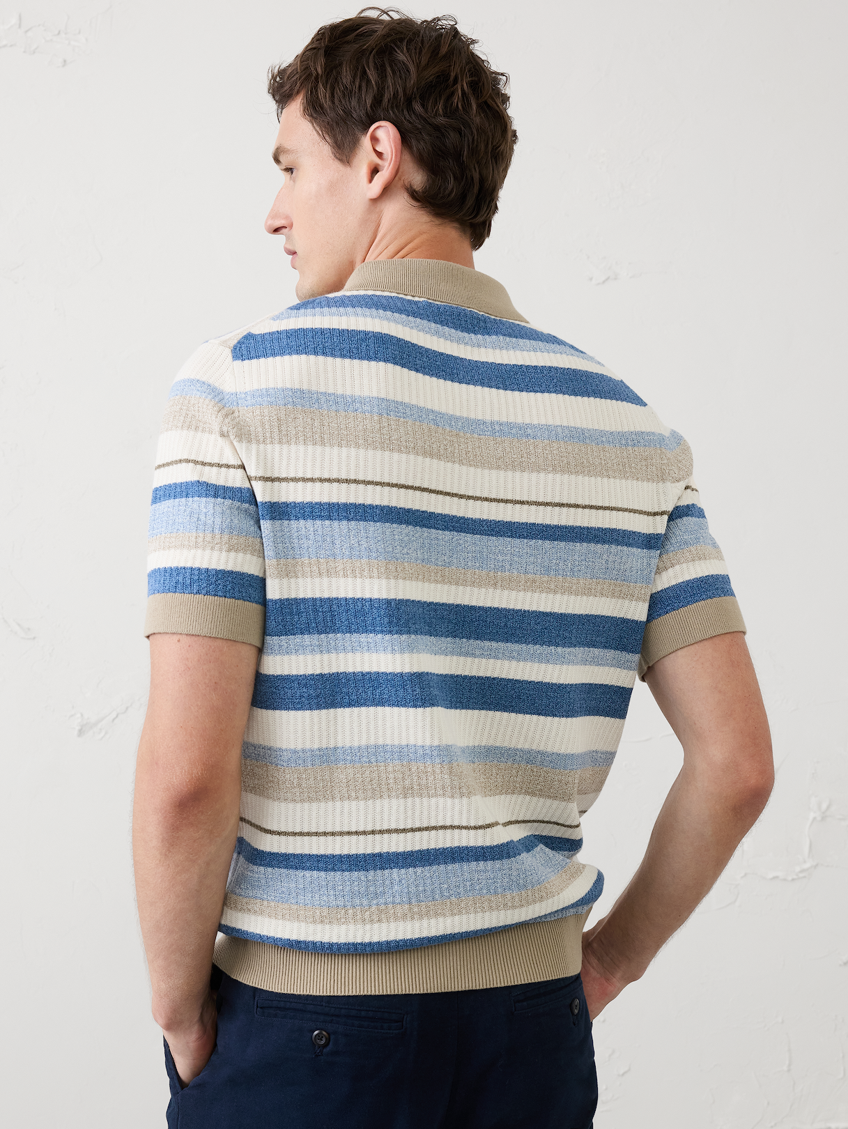 textured striped sweater polo textured striped sweater polo