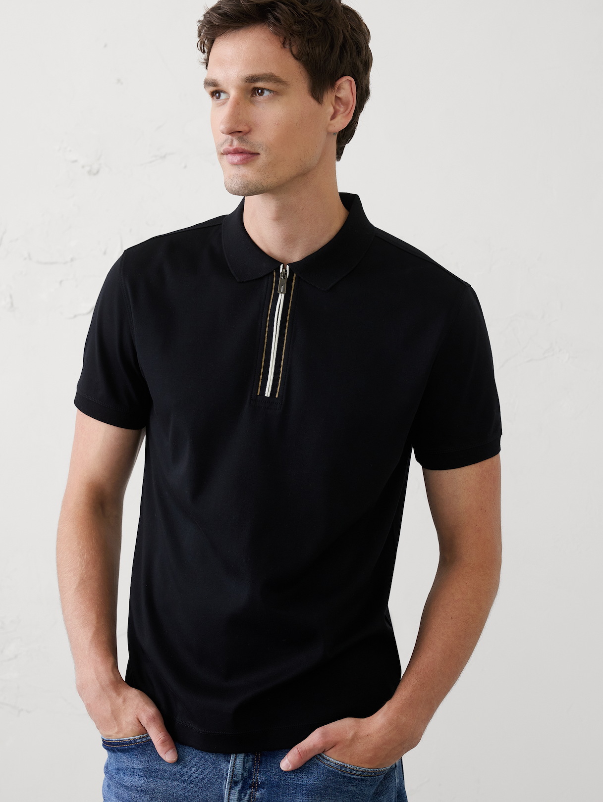 standard fit luxe touch zip polo standard fit luxe touch zip polo