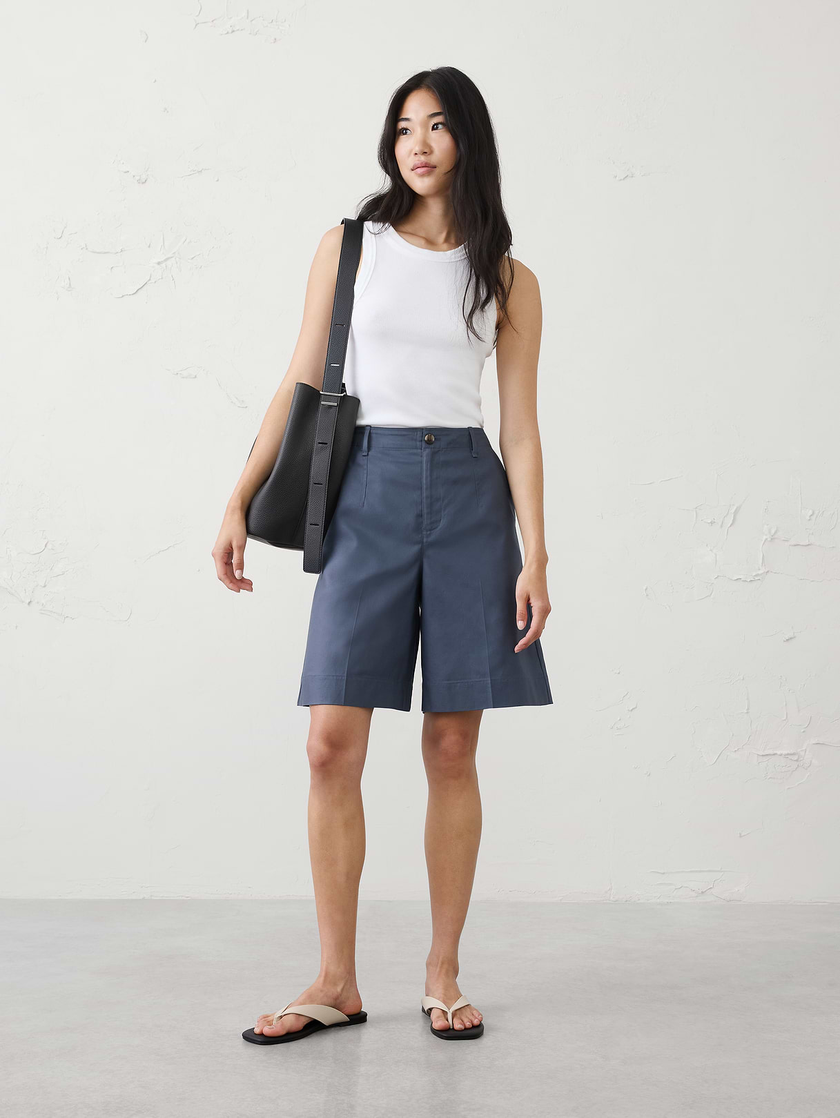 high rise twill bermuda short high rise twill bermuda short