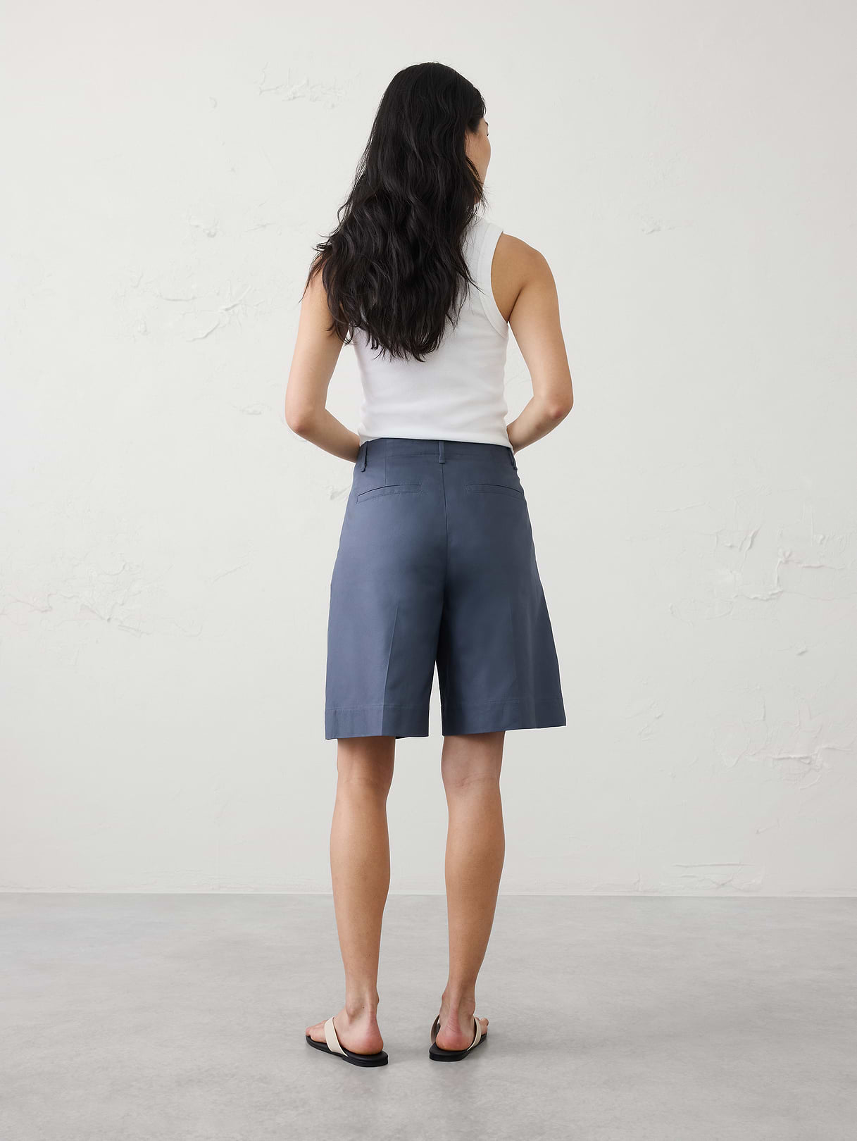 high rise twill bermuda short high rise twill bermuda short