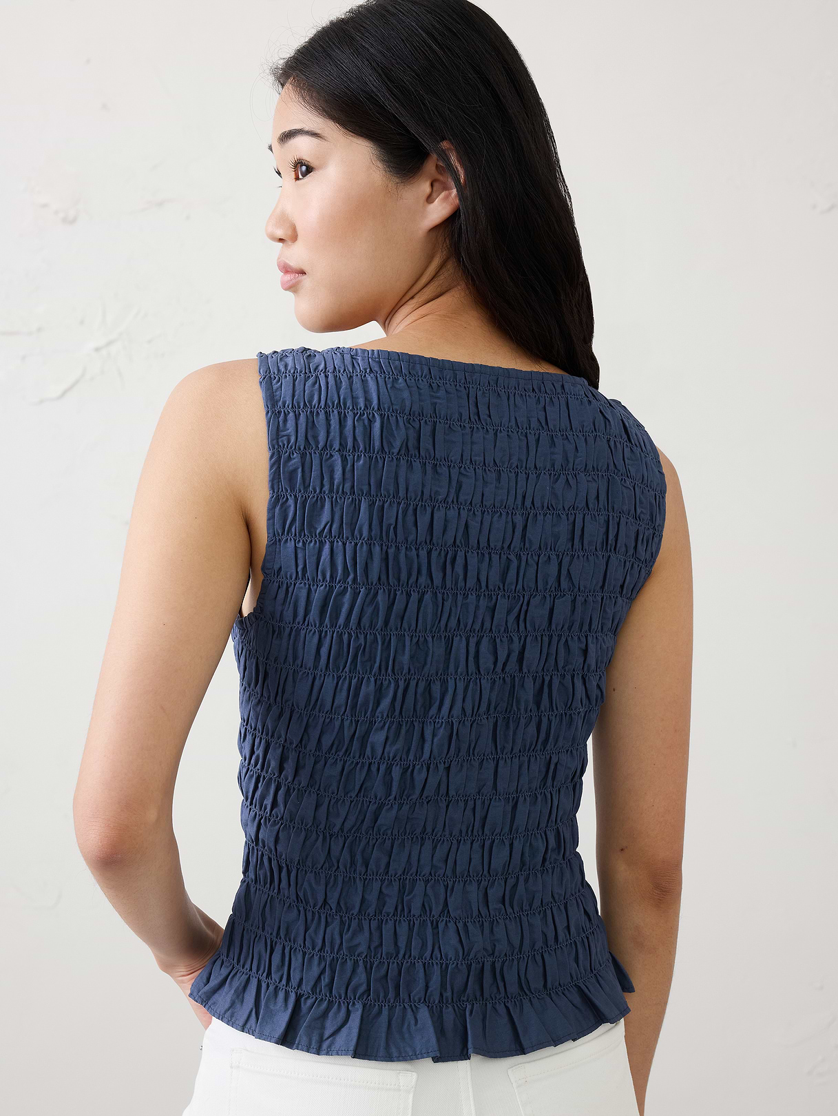 boatneck smocked cropped top boatneck smocked cropped top
