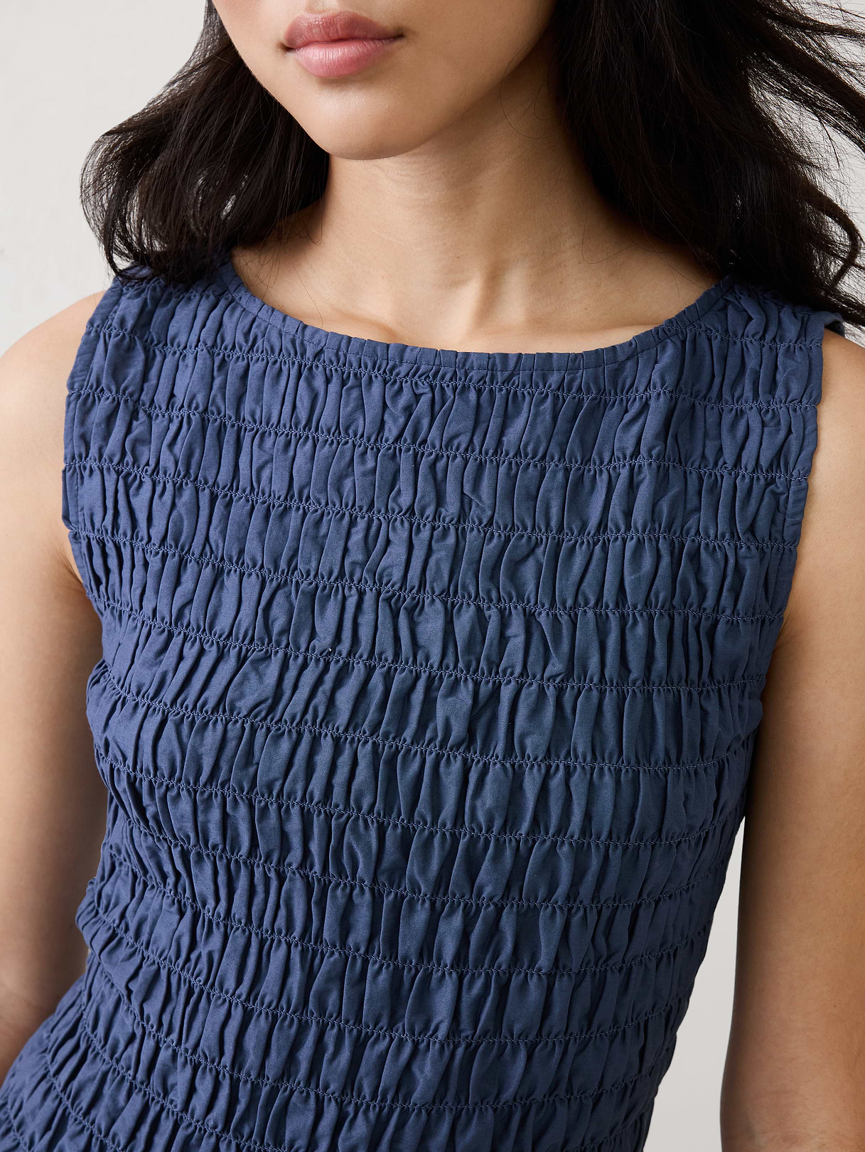 boatneck smocked cropped top boatneck smocked cropped top