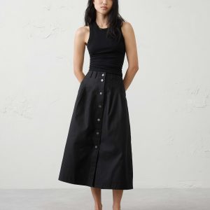 Витрина seamed button front midi skirt