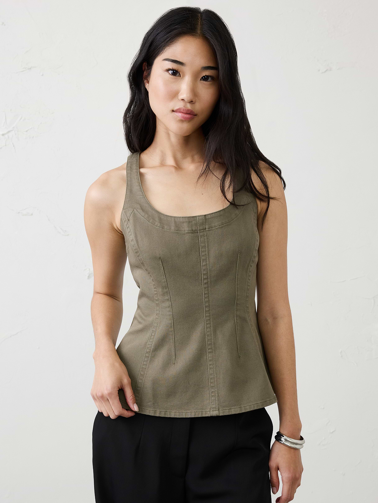denim scoop neck peplum top denim scoop neck peplum top