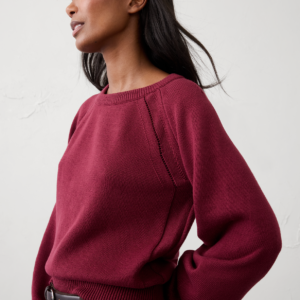 Витрина cotton pointelle volume sleeve sweater
