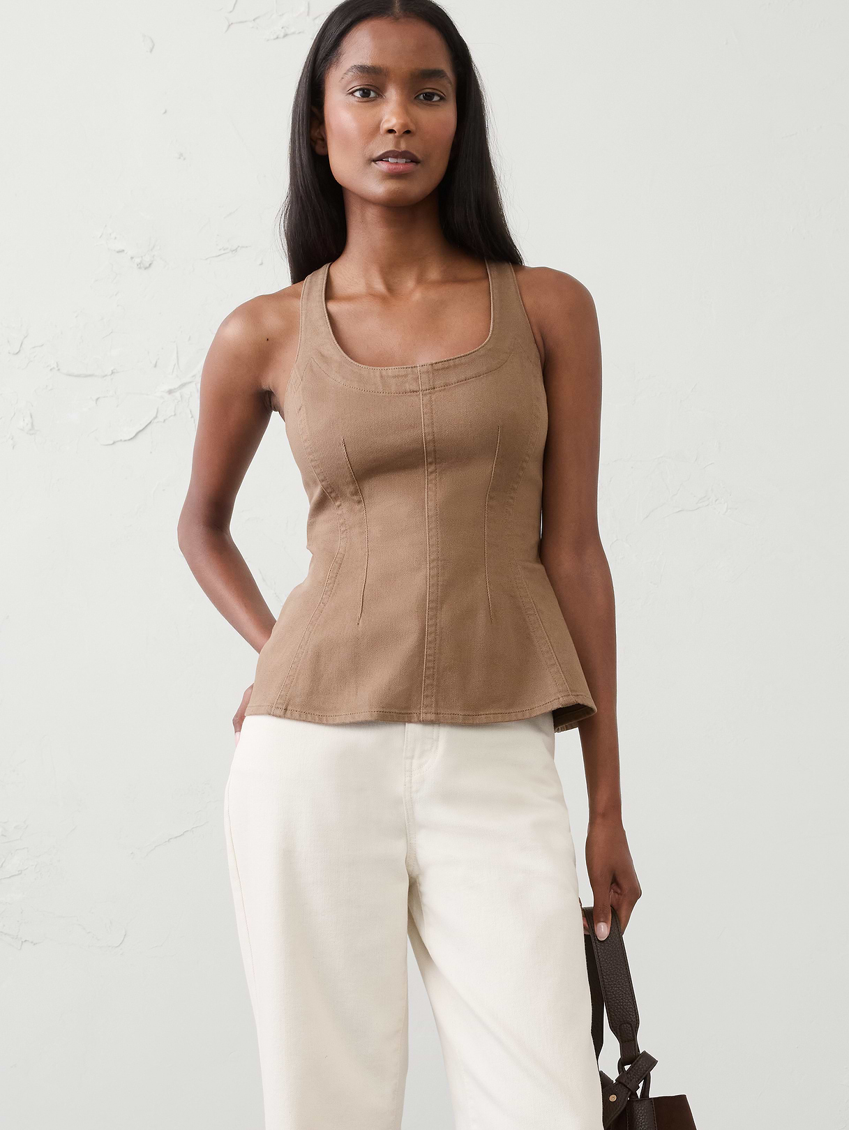 denim scoop neck peplum top denim scoop neck peplum top