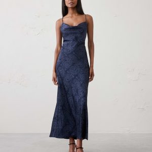 Витрина satin cowl neck maxi dress