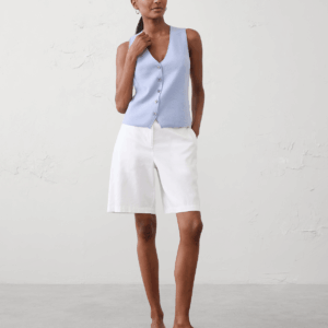 v neck button sweater