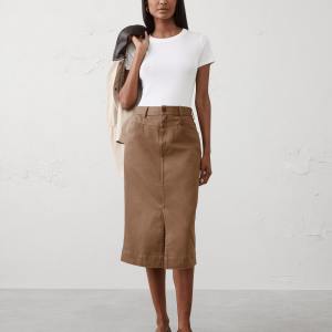 Витрина denim slit front midi skirt