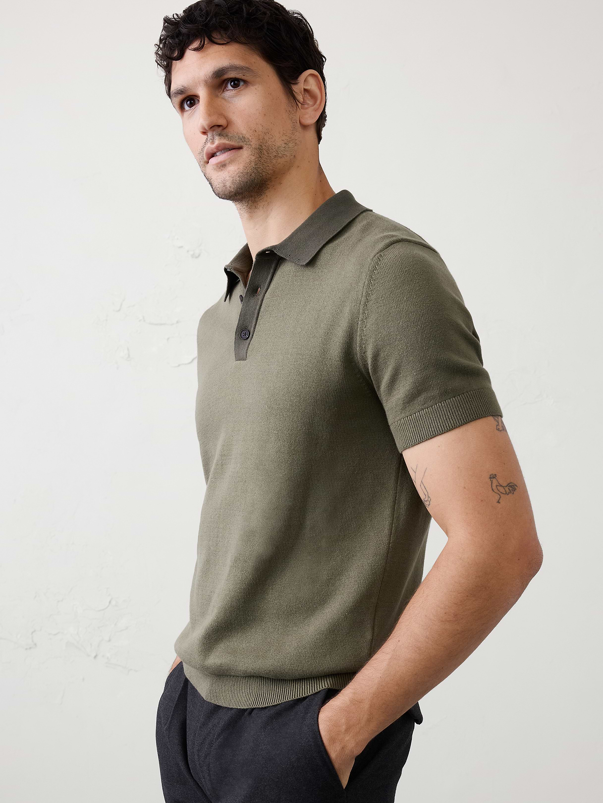 contrast placket sweater polo contrast placket sweater polo