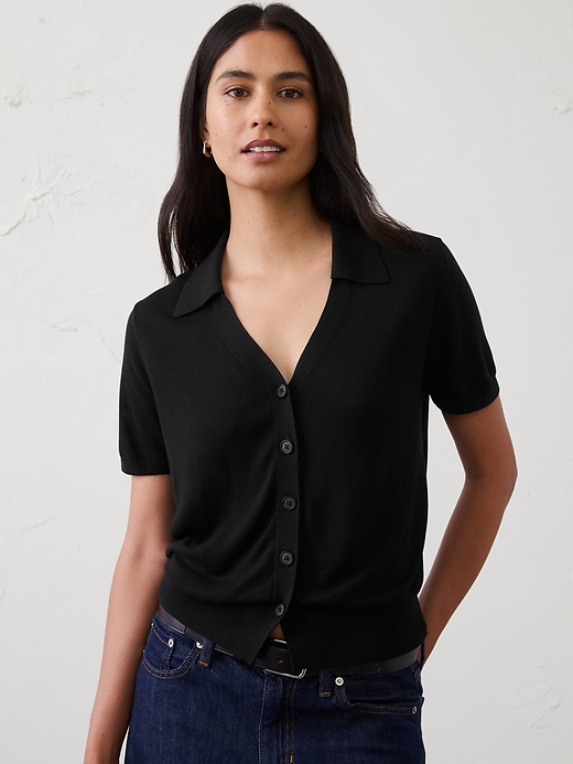 textured sweater polo textured sweater polo