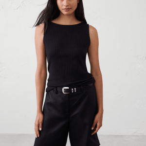 Витрина pointelle ribbed boatneck top