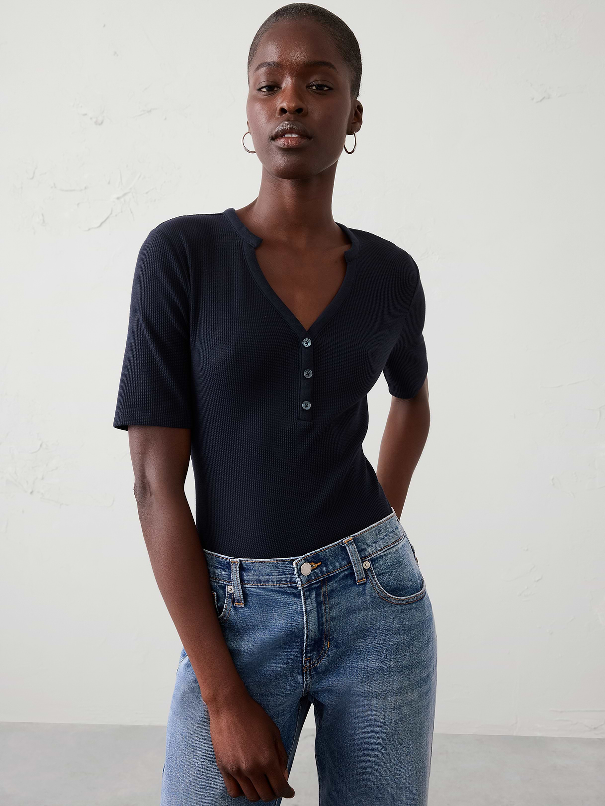 waffle knit henley waffle knit henley