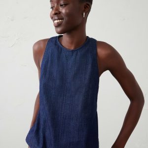 Витрина denim high neck top
