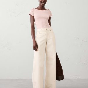 Витрина ribbed boatneck top